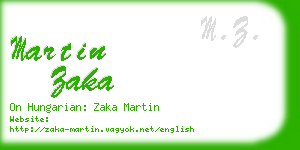 martin zaka business card